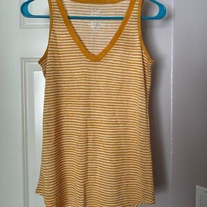 Maurices Mustard and White Striped Tank Top